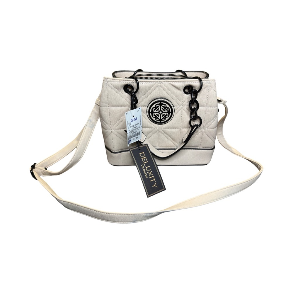 Deluxity Cream Quilted Crossbody Bag